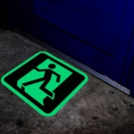 Photoluminescent exit marker, night web A